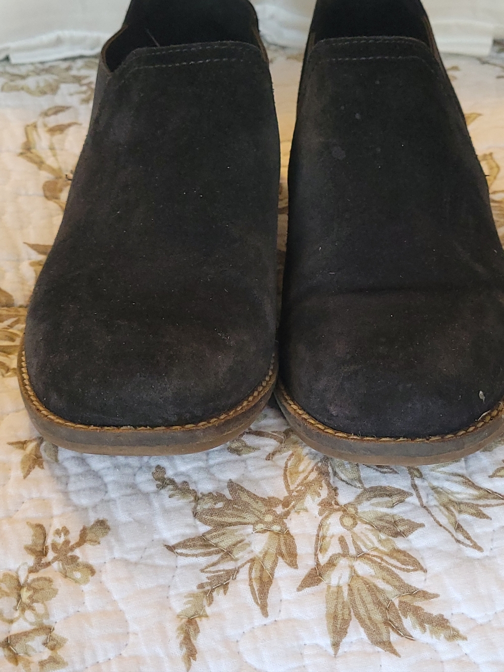 Clarks Women's Black Suede Slip-On Booties
